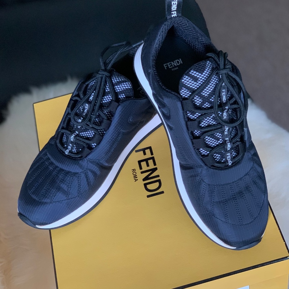 Fendi nylon sneakers blue size 37